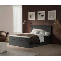 Boxbett Cordoba 140/200 cm  in Dunkelgrau  - Dunkelgrau/Schwarz, Basics, Holz/Kunststoff (140/200cm) - Livetastic