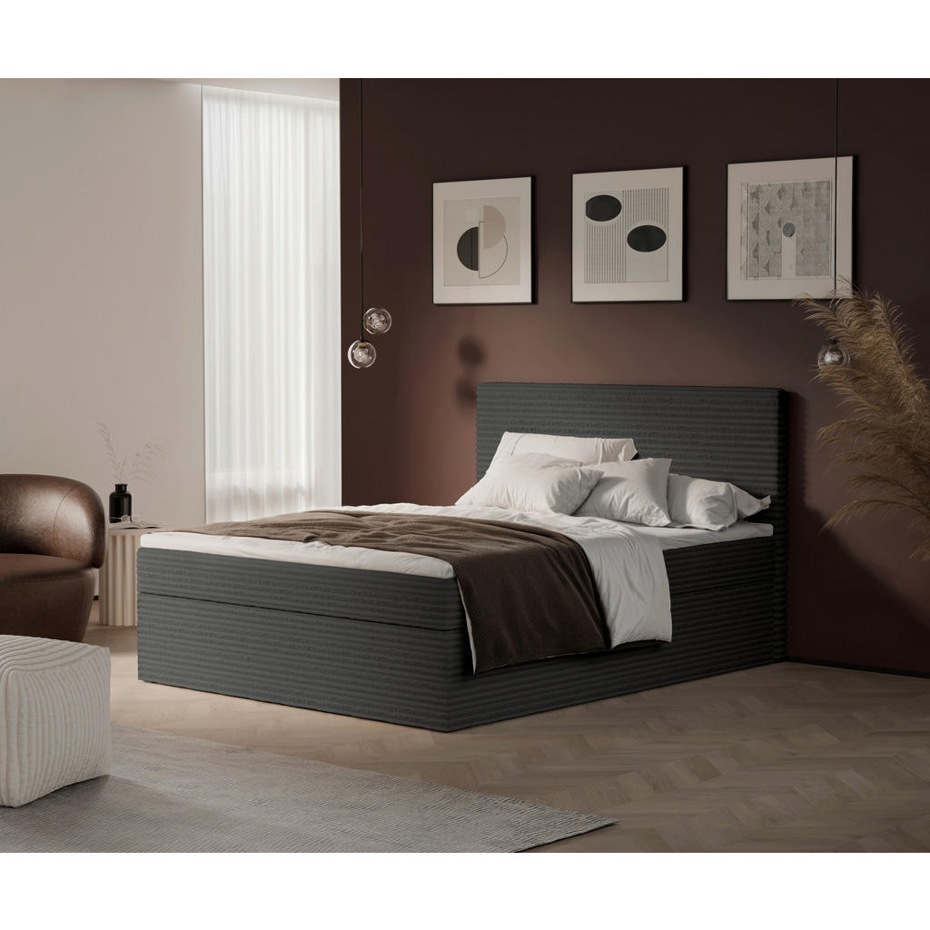 P & B AMERICKÁ POSTEĽ, 140/200 cm, tmavosivá