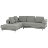 ECKSOFA in Chenille Hellgrau  - Hellgrau, Design, Textil/Metall (235/277cm)