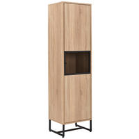 GARDEROBENSCHRANK  in 50/190/41 cm  - Schwarz/Sonoma Eiche, MODERN, Holzwerkstoff/Metall (50/190/41cm) - Novel