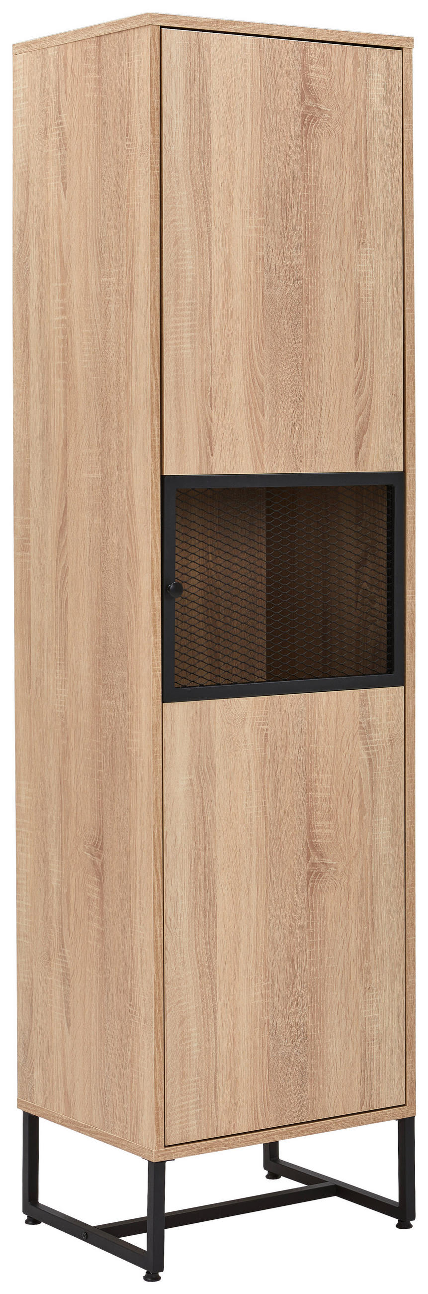GARDEROBENSCHRANK  in 50/190/41 cm  - Schwarz/Sonoma Eiche, MODERN, Holzwerkstoff/Metall (50/190/41cm) - Novel