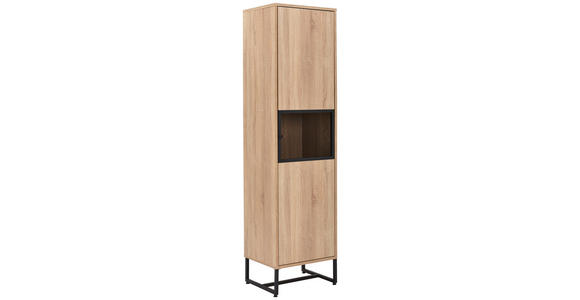GARDEROBENSCHRANK 50/190/41 cm - Schwarz/Sonoma Eiche, MODERN, Holzwerkstoff/Metall (50/190/41cm) - Novel