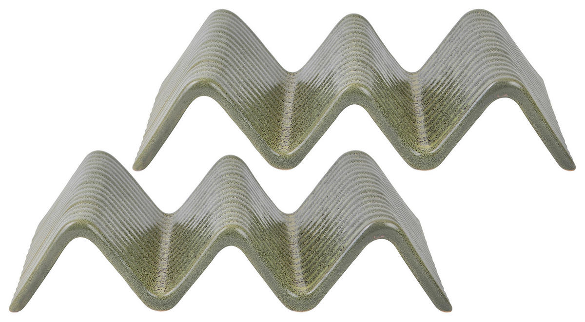 SERVIERSCHALENSET 2-teilig Streat Food   - Grün, Basics, Keramik (10,5/22cm) - Creatable