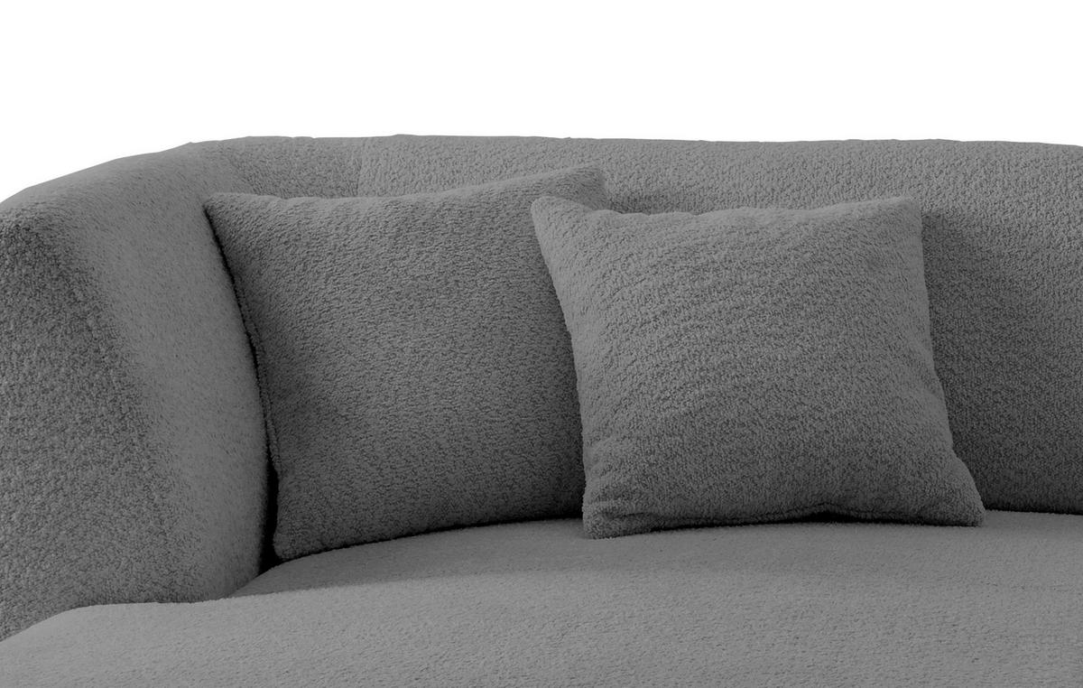 ECKSOFA in Bouclé Anthrazit  - Anthrazit/Schwarz, Modern, Holz/Textil (160/264cm) - MID.YOU