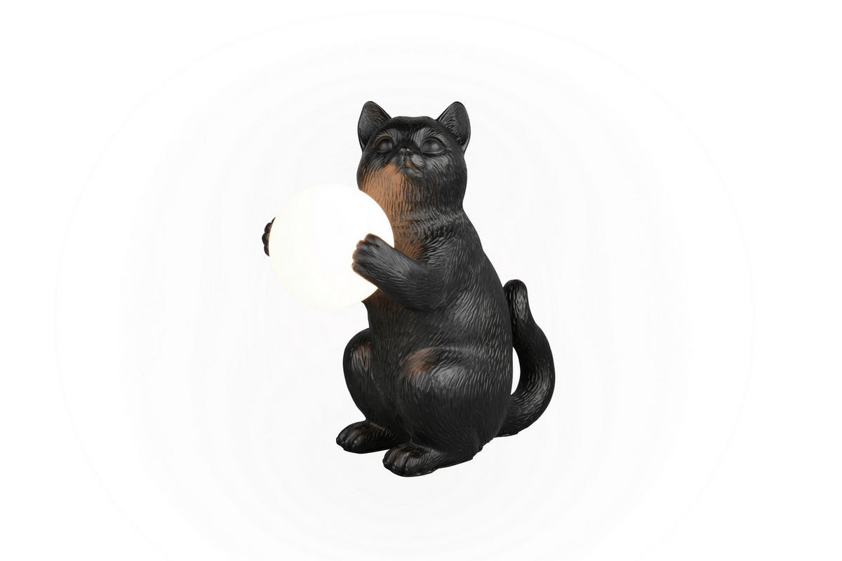 TISCHLEUCHTE Gatio 30/30 cm  - Schwarz/Weiß, LIFESTYLE, Glas/Kunststoff (30/30cm)