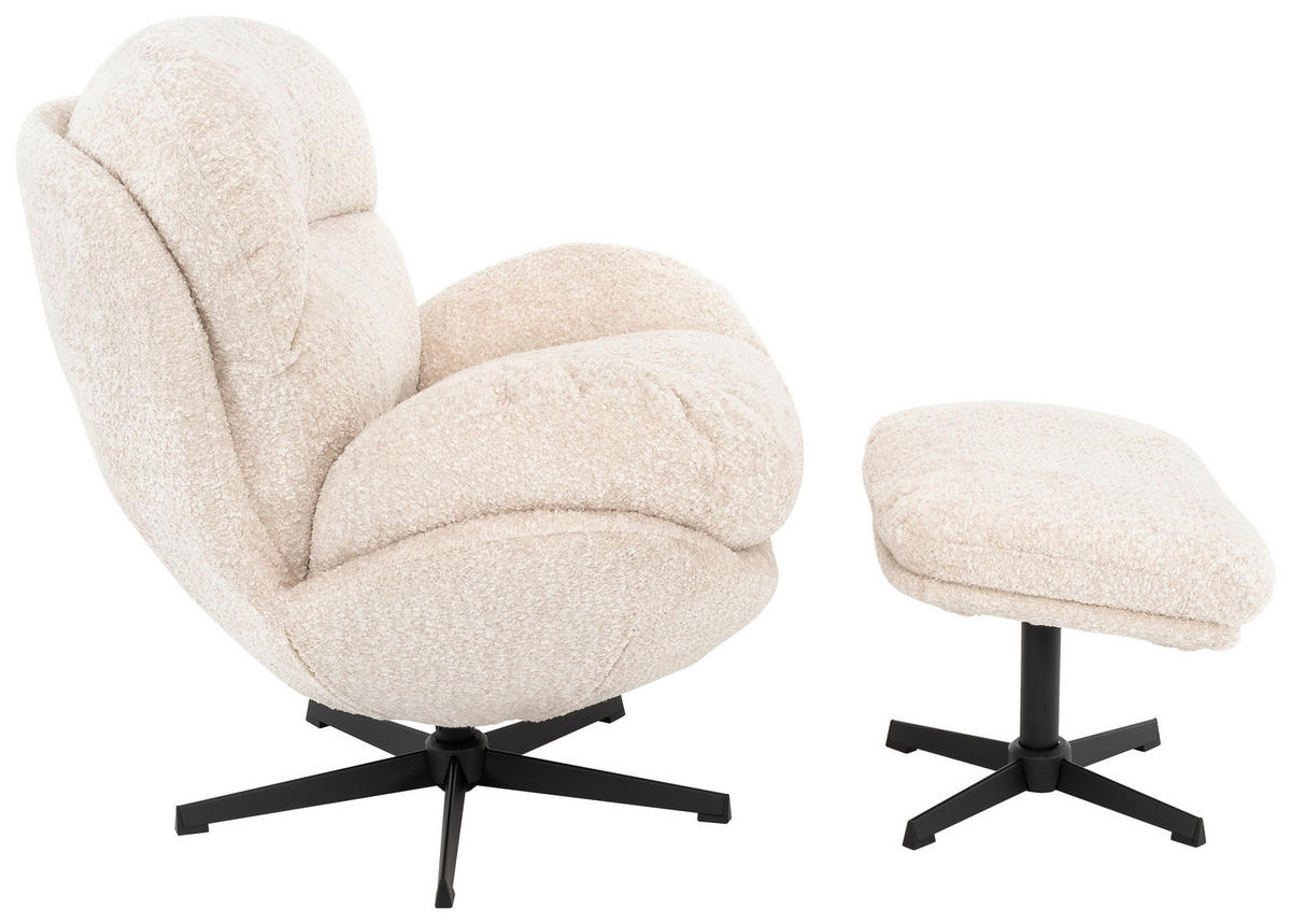 RELAXSESSEL Metall, Textil Schwarz, Beige  - Beige/Schwarz, Basics, Textil/Metall (97/98/93cm) - Carryhome
