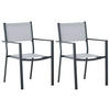 Stapelsessel 2er-Set Aluminium Grau, Schwarz  - Schwarz/Grau, KONVENTIONELL, Textil/Metall (56,5/88/61cm) - Gardenson