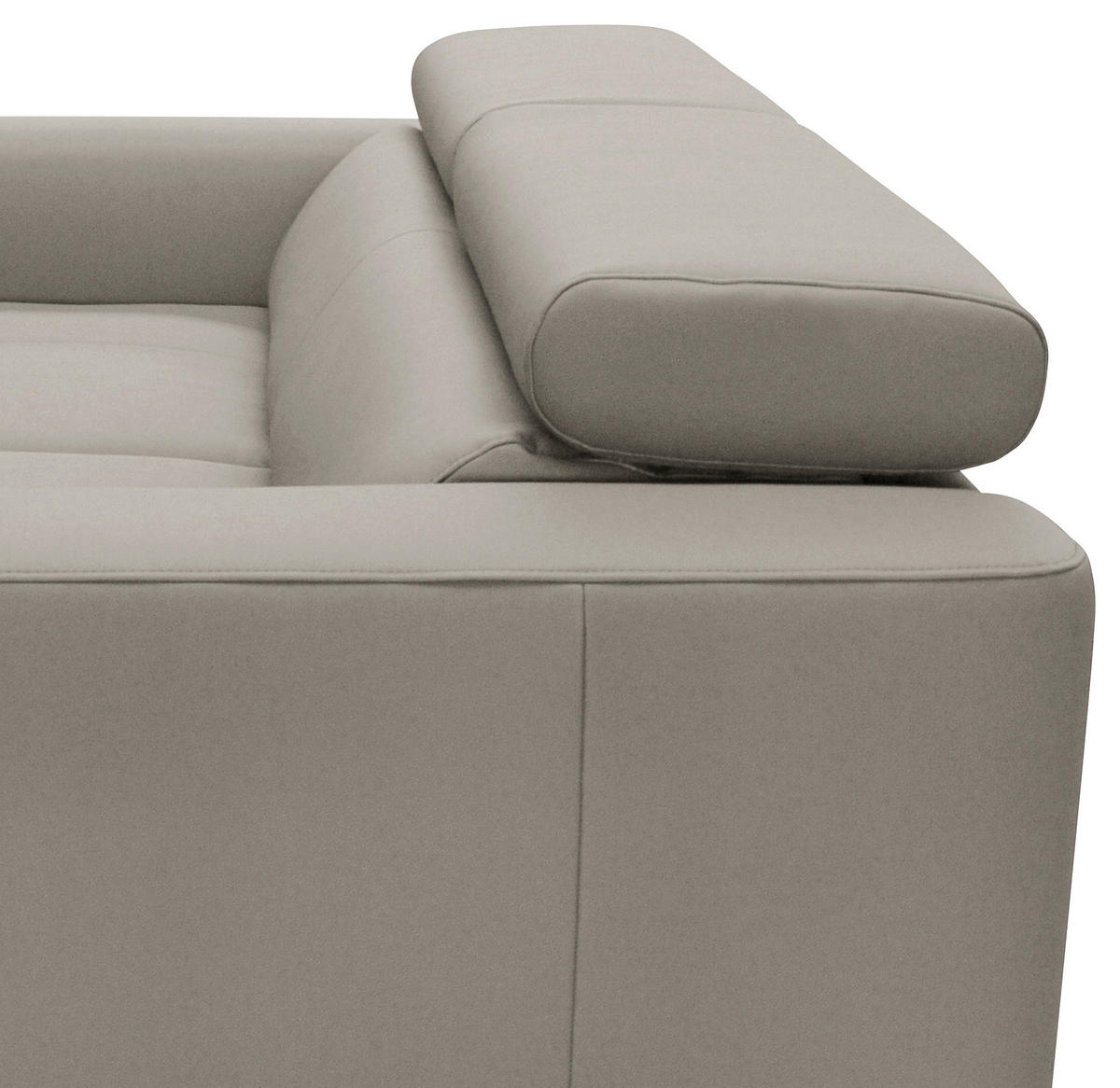 SCHLAFSOFA Hellgrau Echtleder Lederlook  - Silberfarben/Hellgrau, Design, Leder/Textil (206/95/101cm) - Livetastic