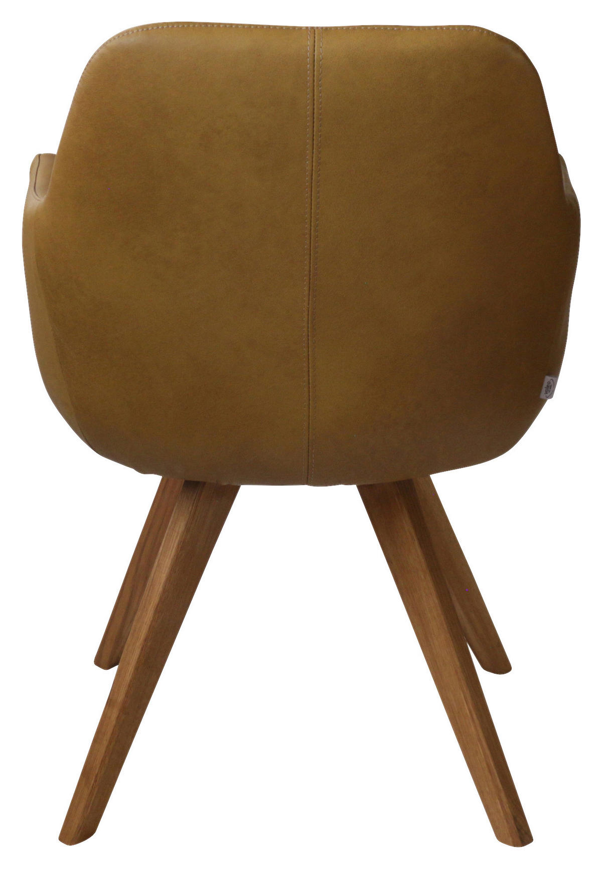 ARMLEHNSTUHL  in Echtleder pigmentiert  - Cognac/Eichefarben, Design, Leder/Holz (57/85,5/65cm) - Voleo