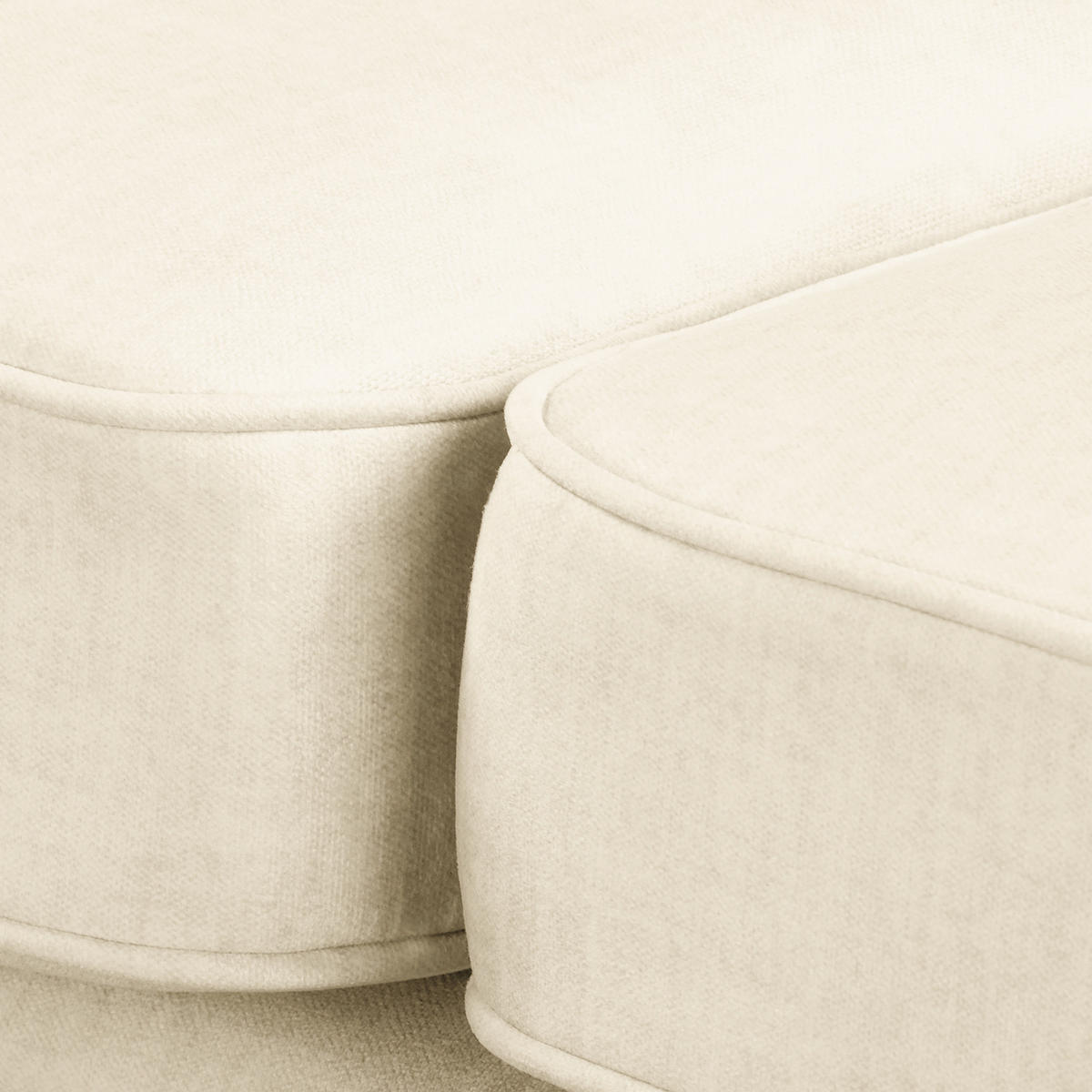 2-SITZER-SOFA Laura in Mikrofaser Creme  - Creme/Braun, Design, Holz/Textil (190/75/91cm) - P & B