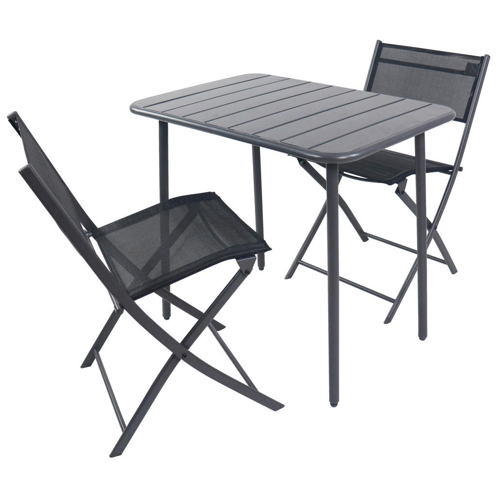 Gartenmöbel Set Sumila 3-tlg Aus Metall/kunststoff/textil