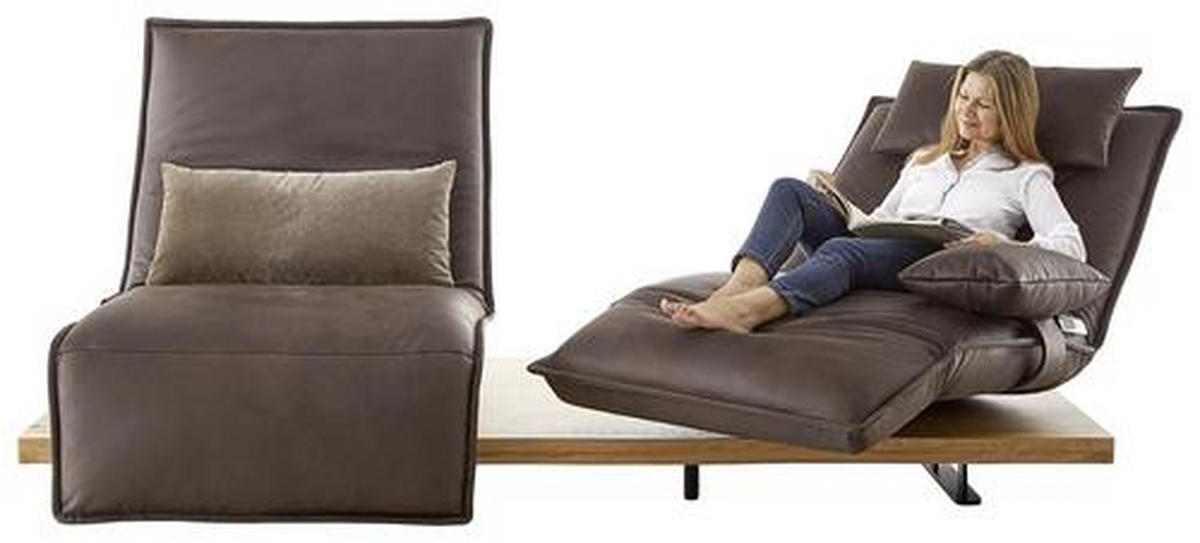 ZWEISITZER-SOFA mit Funktionen Dunkelbraun Echtleder  - Eichefarben/Dunkelbraun, Natur, Leder/Metall (240/63/115cm) - Koinor