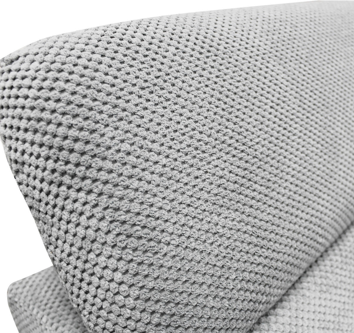 ECKSOFA OMEGA in Chenille Grau  186/280 cm  - Schwarz/Grau, Design, Textil/Metall (186/280cm) - MID.YOU