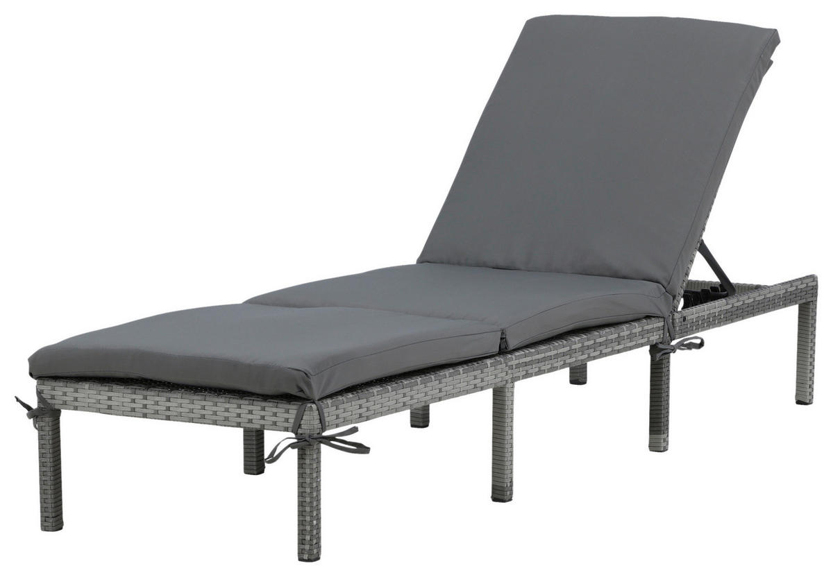 SONNENLIEGE 59/84/198 cm  - Grau, KONVENTIONELL, Kunststoff/Textil (59/84/198cm) - Gardenson