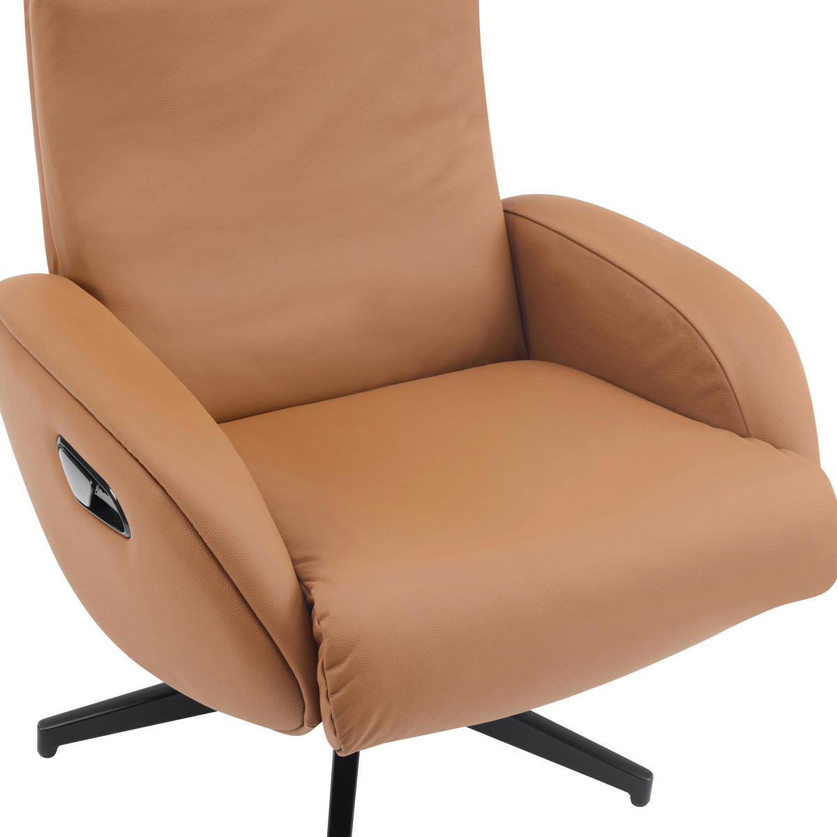 POČIVALNIK S PODNOŽNIKOM,  rjava tekstil, usnje - črna/rjava, Design, kovina/tekstil (77/107/75cm) - Livetastic