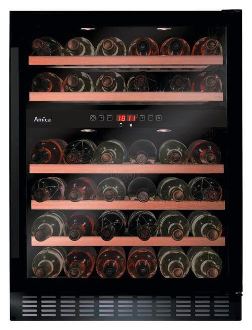 WEINKÜHLSCHRANK WK341110-1S  - Schwarz, Basics, Glas/Metall (59,5/82,0-88,8/50cm) - Amica