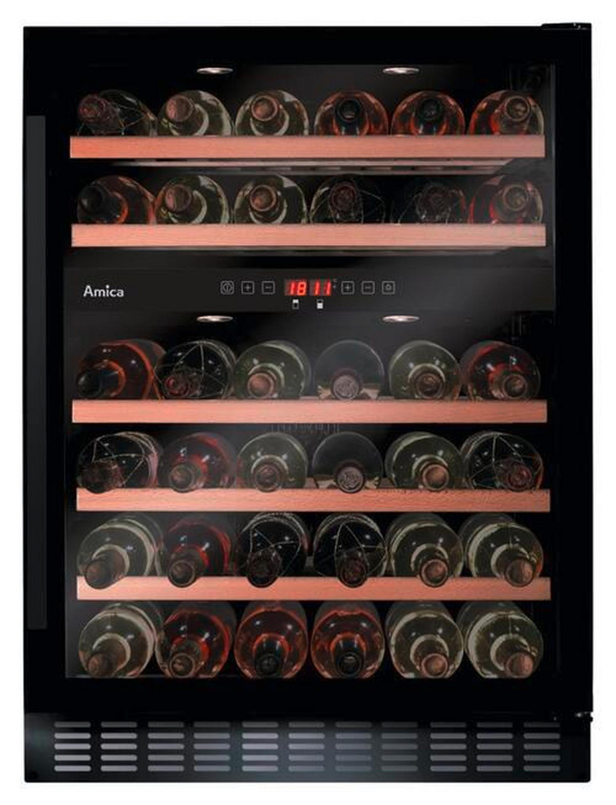 WEINKÜHLSCHRANK WK341110-1S  - Schwarz, Basics, Glas/Metall (59,5/82,0-88,8/50cm) - Amica