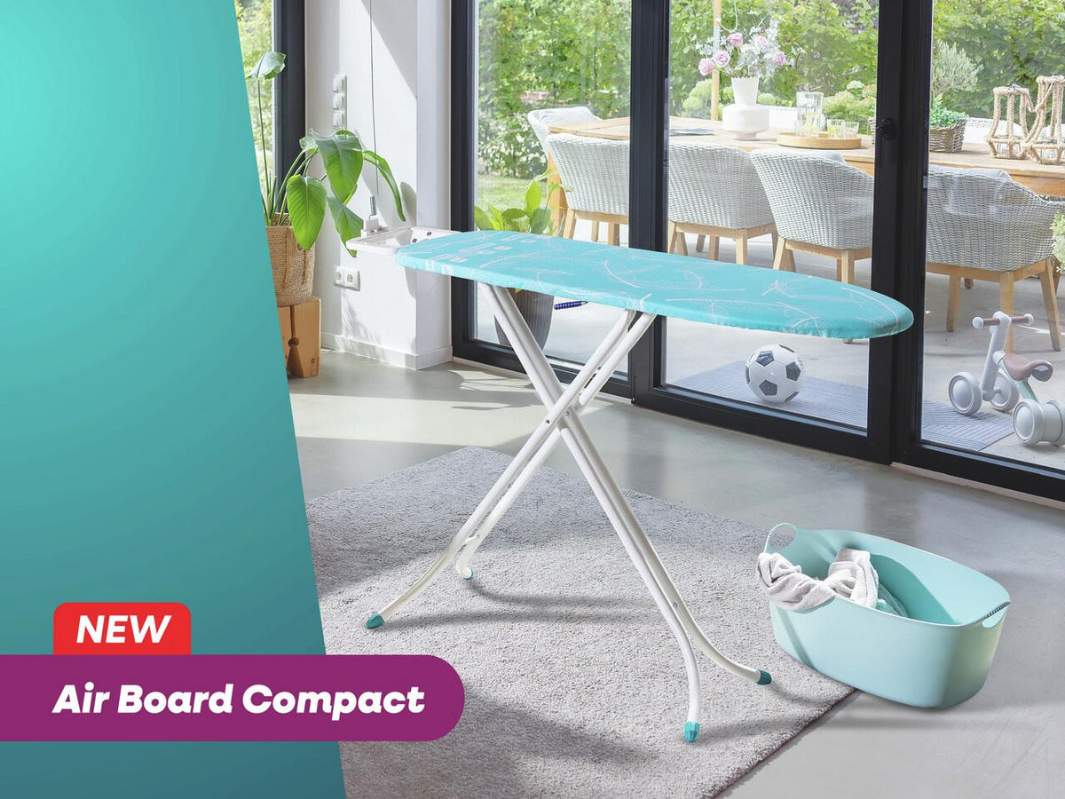 BÜGELBRETT  AIR BOARD M COMPACT  - Türkis, Basics, Textil (141/40/158cm) - Leifheit