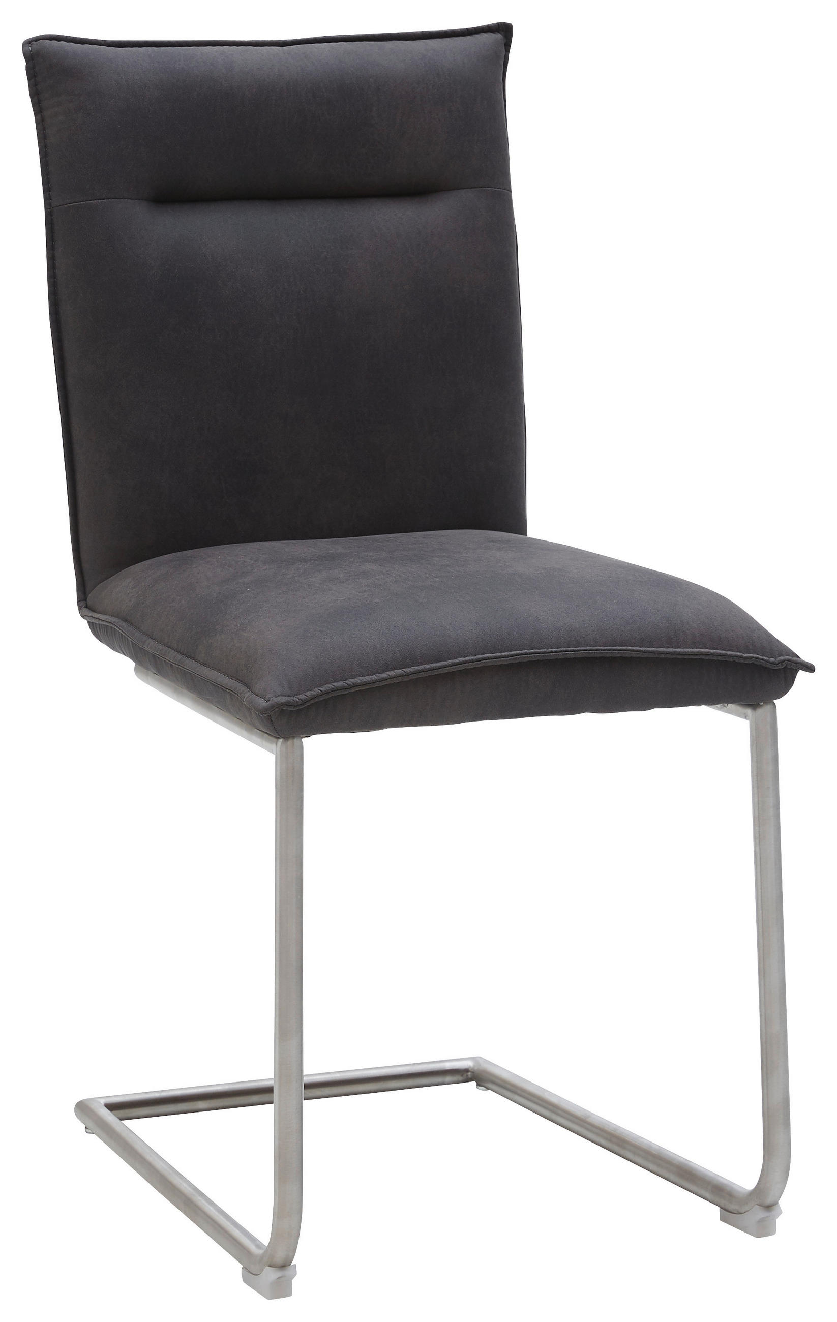 SCHWINGSTUHL in Mikrofaser - Edelstahlfarben/Anthrazit, Design, Textil/Metall (47/87/62cm) - Valnatura