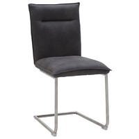 SCHWINGSTUHL  in Mikrofaser  - Edelstahlfarben/Anthrazit, Design, Textil/Metall (47/87/62cm) - Valnatura