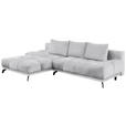 ECKSOFA in Chenille Hellgrau  - Hellgrau/Schwarz, MODERN, Textil/Metall (182/290cm) - Hom`in