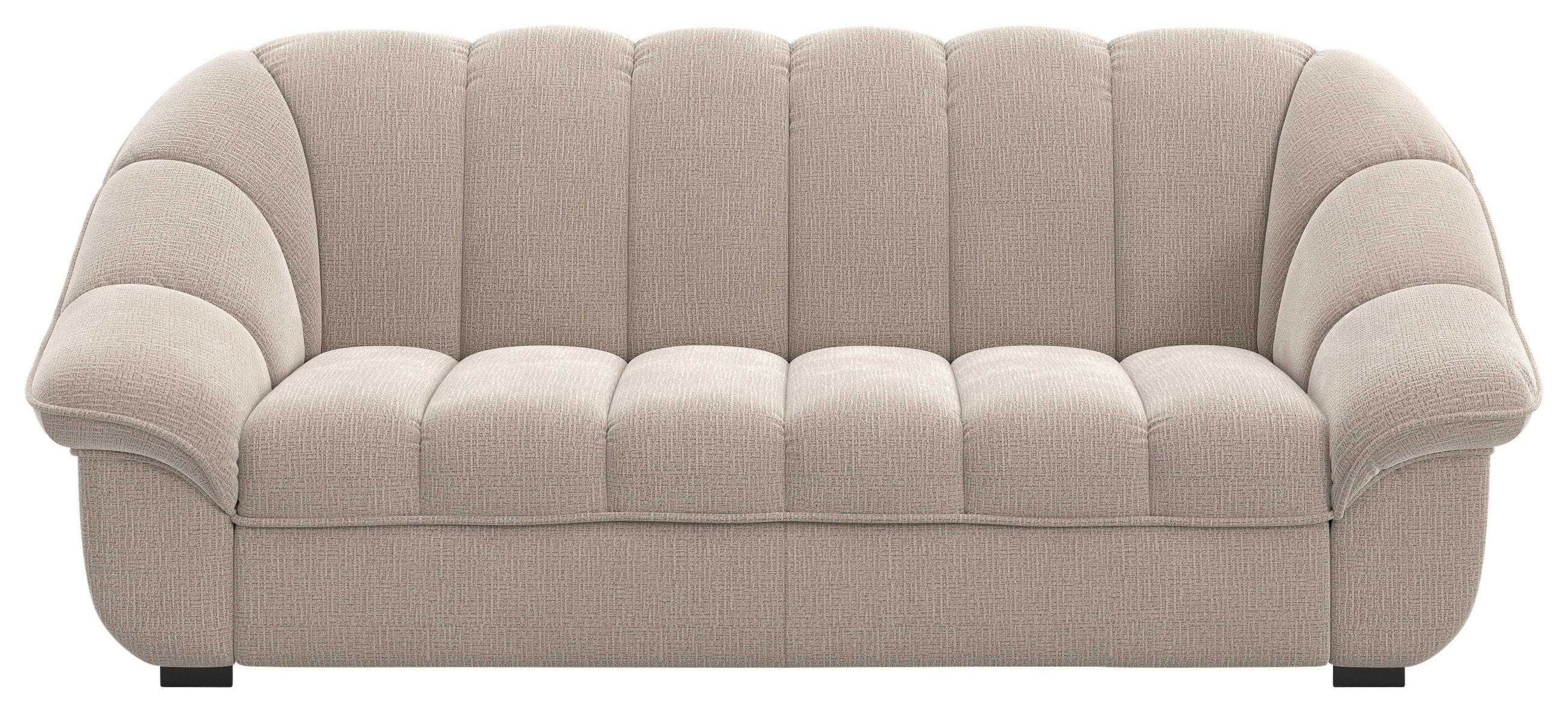 3-SITZER-SOFA Chenille Naturfarben  - Schwarz/Naturfarben, KONVENTIONELL, Kunststoff/Textil (215/88/104cm) - Welnova