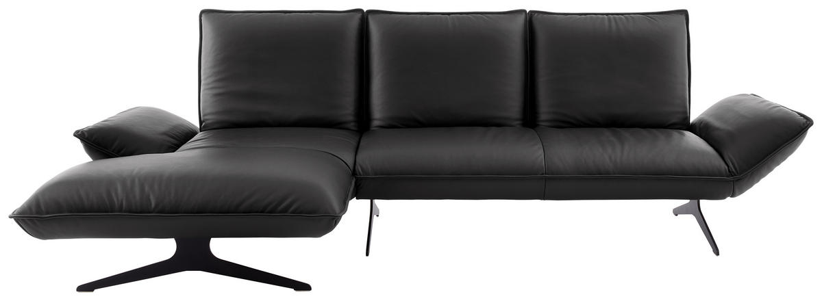 ECKSOFA Echtleder Anthrazit  - Anthrazit/Schwarz, Design, Leder/Metall (167/275cm) - Koinor