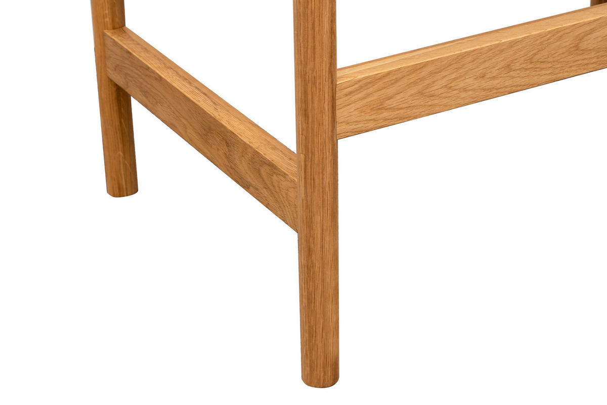 COUCHTISCH Eiche massiv Schwarz  - Schwarz/Naturfarben, MODERN, Holz/Stein (60/42/40cm) - MID.YOU