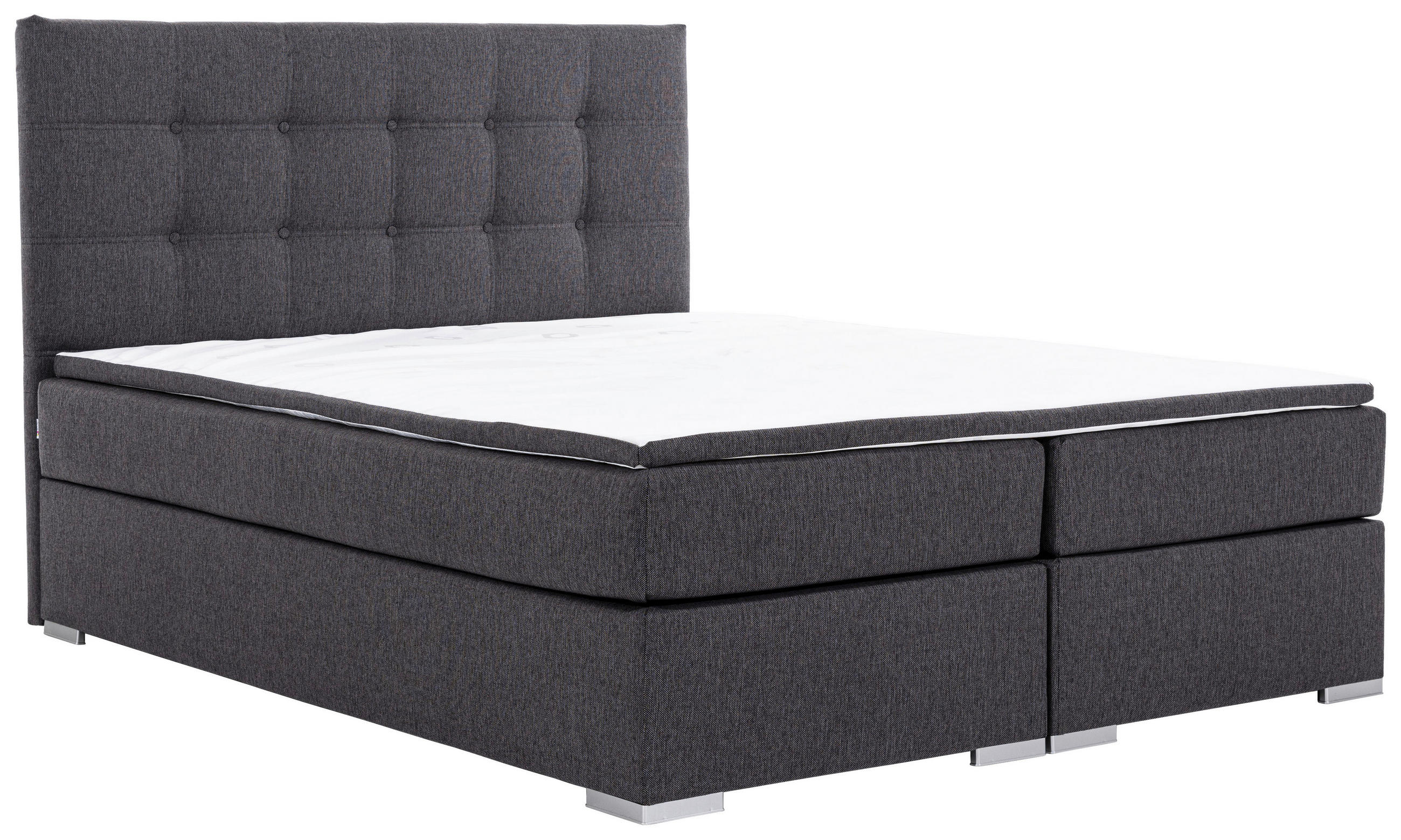 BOXBETT 160/200 cm  in Hellgrau  - Silberfarben/Hellgrau, Modern, Textil (160/200cm) - MID.YOU