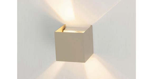 LED-WANDLEUCHTE 10/10/10 cm   - Sandfarben, Basics, Kunststoff/Metall (10/10/10cm) - Novel