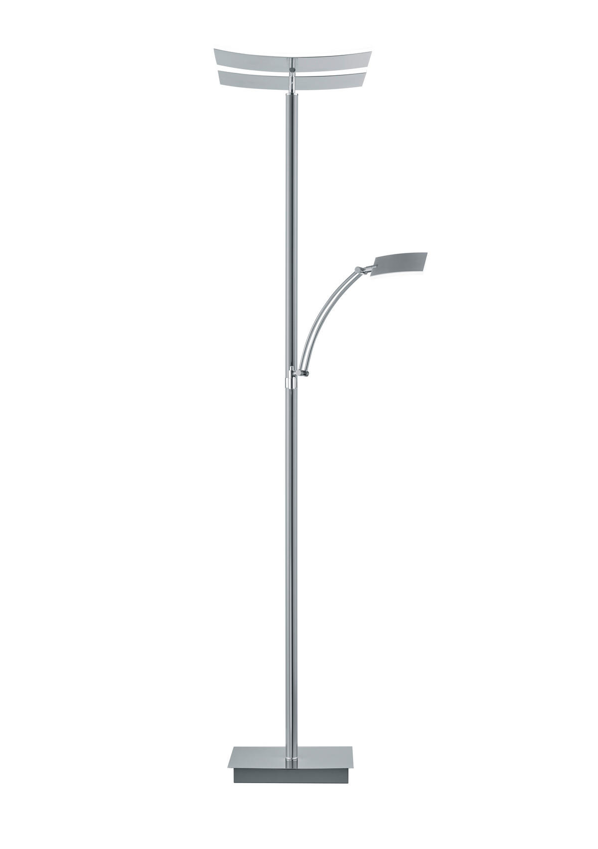 LED-STEHLEUCHTE 50/185 cm    - Nickelfarben, Design, Metall (50/185cm) - Hell
