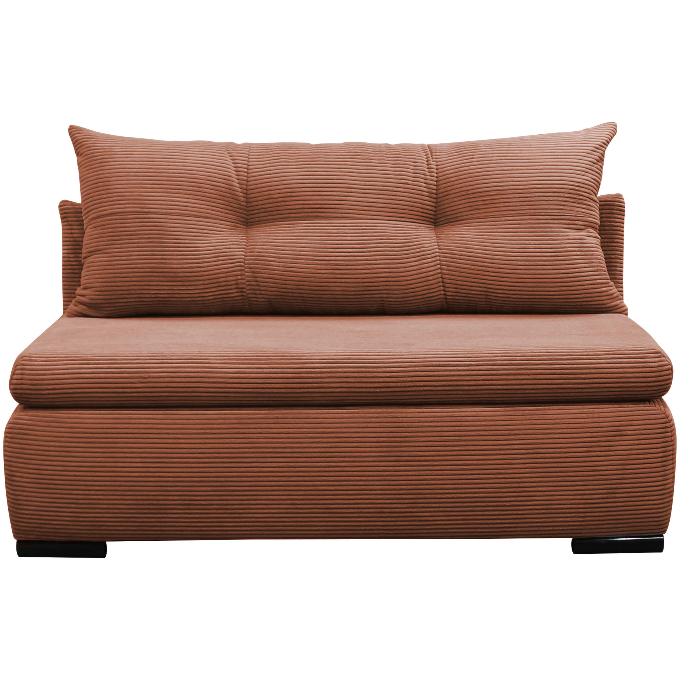 SCHLAFSOFA  mit Liegefunktion Cord Koralle  - Koralle/Schwarz, Design, Kunststoff/Textil (154/93/85cm) - MID.YOU