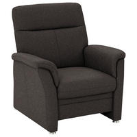 SESSEL Flachgewebe Dunkelbraun  - Dunkelbraun/Alufarben, Konventionell, Textil/Metall (90/100/89cm) - Beldomo Comfort