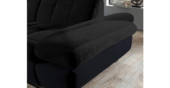 ECKSOFA in Mikrofaser Graphitfarben  - Schwarz/Graphitfarben, Design, Textil/Metall (341/204cm) - Xora