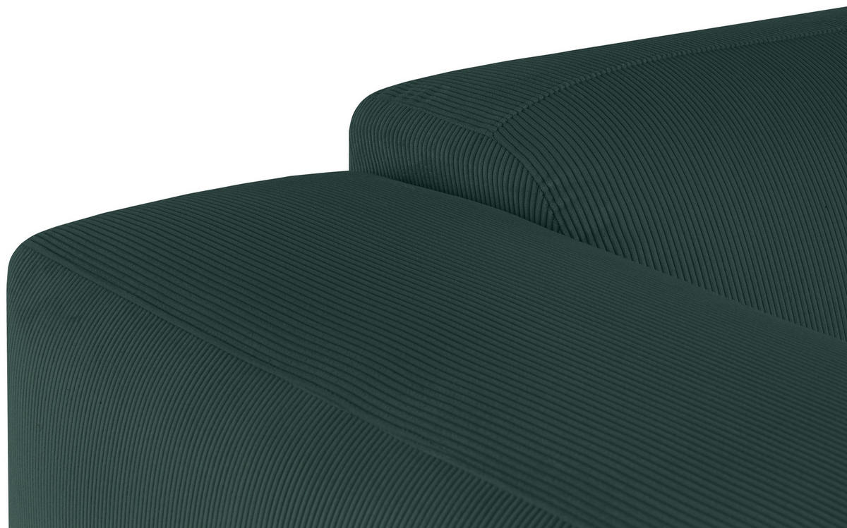 ECKSOFA HANNAH Grün Cord  - Schwarz/Grün, Design, Kunststoff/Textil (252/170cm) - MID.YOU