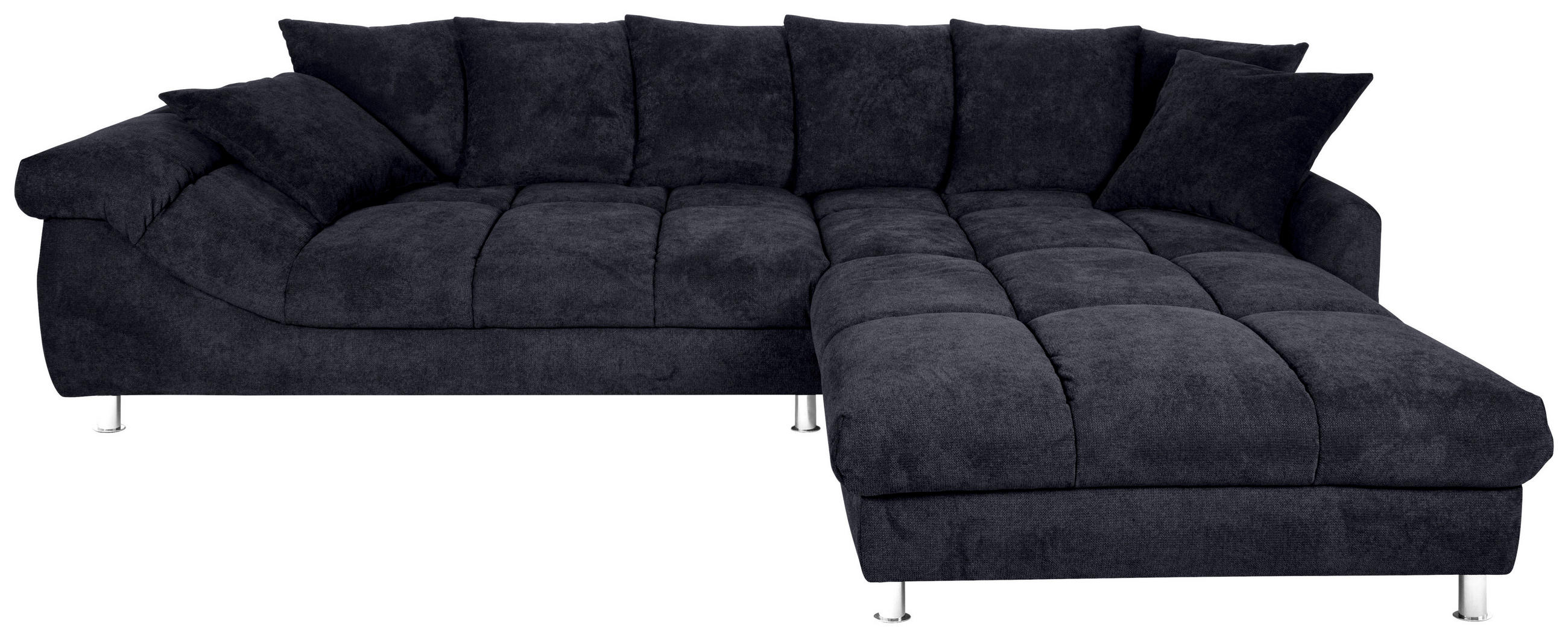 ECKSOFA in Webstoff Dunkelblau  - Dunkelblau, Design, Textil/Metall (337/228cm) - Carryhome