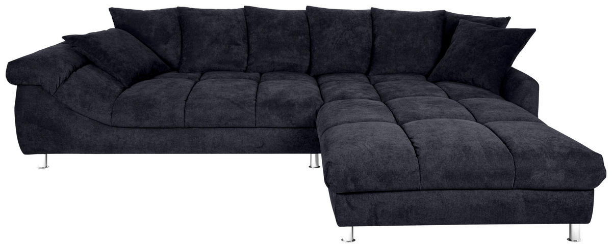 ECKSOFA in Webstoff Dunkelblau  - Dunkelblau, Design, Textil/Metall (337/228cm) - Carryhome