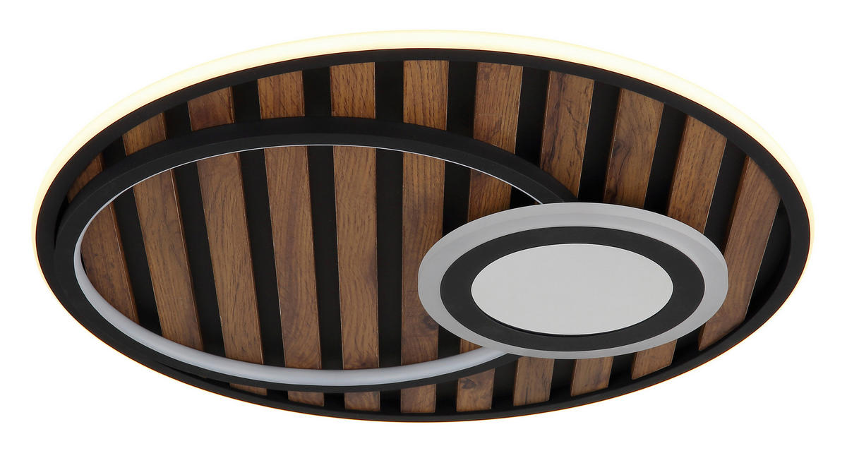 LED SVJETILJKA STROPNA WOODY  - bijela/tamno smeđa, Natur, drvni materijal/metal (50/8cm) - Globo
