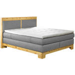 BOXSPRINGBETT 160/200 cm  in Hellgrau  - Hellgrau, Natur, Holz/Textil (160/200cm) - Linea Natura