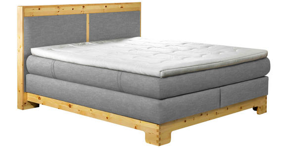 BOXSPRINGBETT 180/200 cm  in Hellgrau  - Hellgrau, Natur, Holz/Textil (180/200cm) - Linea Natura