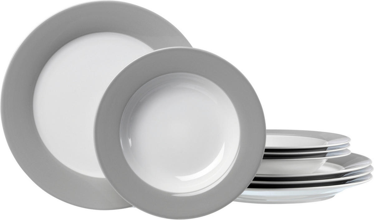 TAFELSERVICE 8-teilig  - Grau, Basics, Keramik (34/34/20cm) - Ritzenhoff Breker