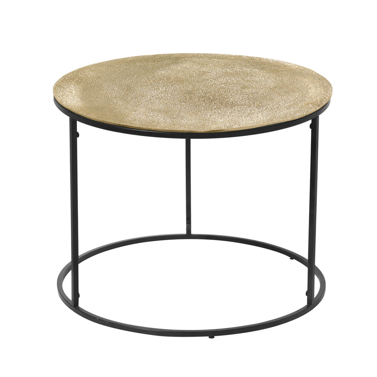 BEISTELLTISCH 60/60/46 cm Schwarz, Goldfarben rund  - Goldfarben/Schwarz, Design, Metall (60/60/46cm) - Boxxx