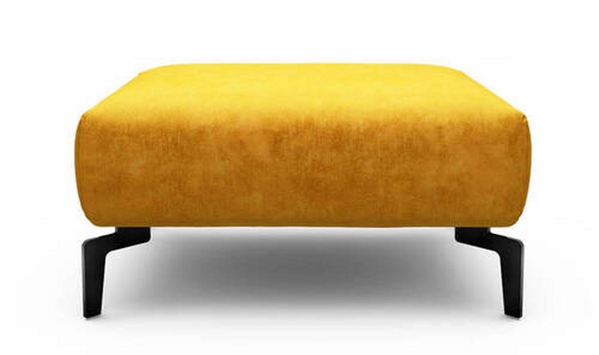 HOCKER in Textil Gelb  - Gelb/Schwarz, Design, Textil/Metall (90/70/46cm) - SENSOO