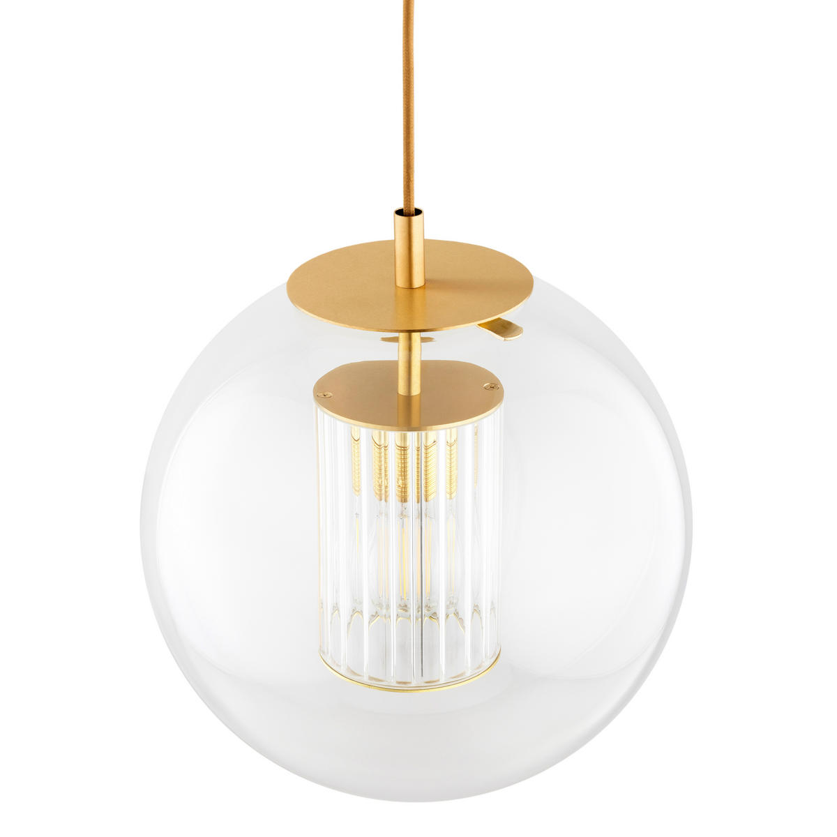 HÄNGELEUCHTE HAMPTON 153/30/30 cm   - Transparent/Messingfarben, KONVENTIONELL, Glas/Metall (153/30/30cm)