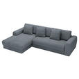 ECKSOFA in Cord Grau  182/302 cm  - Schwarz/Grau, MODERN, Kunststoff/Textil (182/302cm) - Carryhome