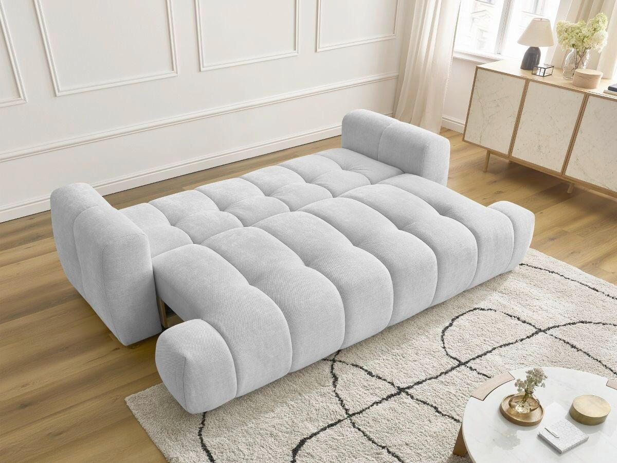 SCHLAFSOFA FUJI Leinenoptik Hellgrau  inkl.  - Hellgrau/Schwarz, MODERN, Kunststoff/Textil (251/113/88cm)