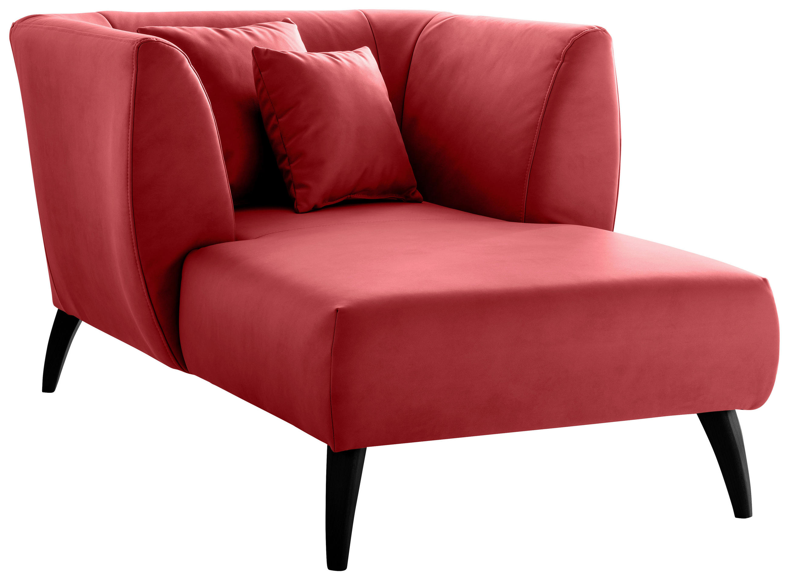 XXL-SESSEL Lederlook Rot    - Rot/Schwarz, MODERN, Holz/Textil (108/84/155cm) - Livetastic
