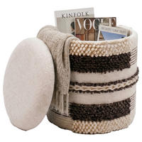 HOCKER Textil Beige  - Beige, Design, Textil (40/45/40cm) - Livetastic