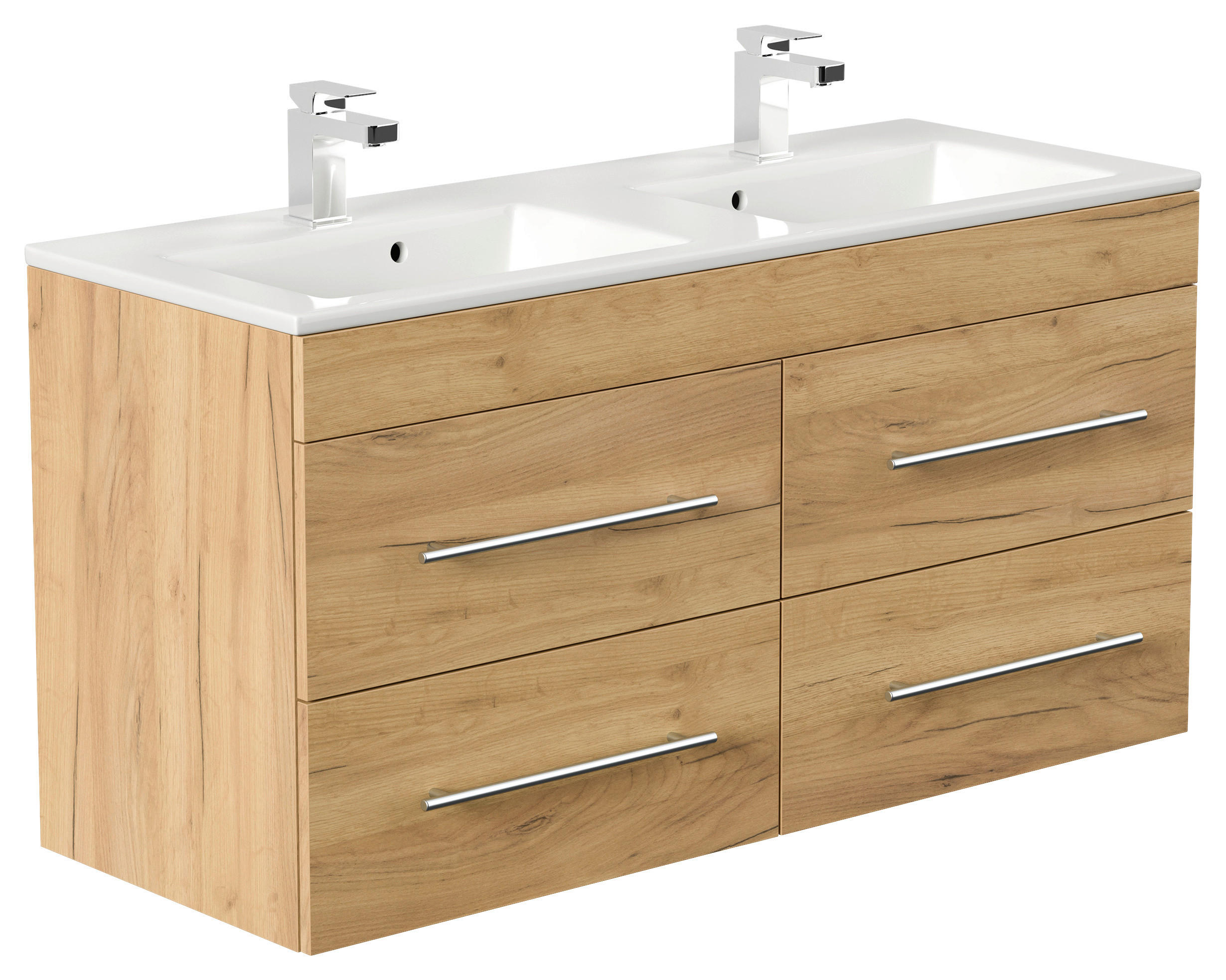 WASCHTISCHKOMBI 120 cm  - Eichefarben/Weiß, Basics, Keramik/Holzwerkstoff (120cm) - MID.YOU