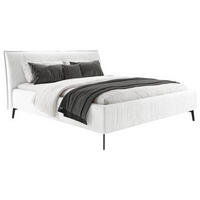 POLSTERBETT 180/200 cm  in Weiss  - Weiss/Schwarz, Design, Textil/Metall (180/200cm) - Lomoco